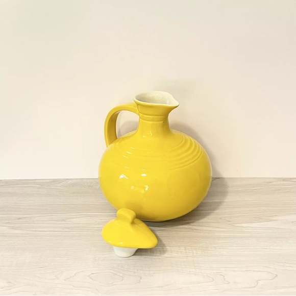 Vintage Hall’s 5 Band Pitcher with Lid Mid-Century Modern Rare - Picture 4 of 10